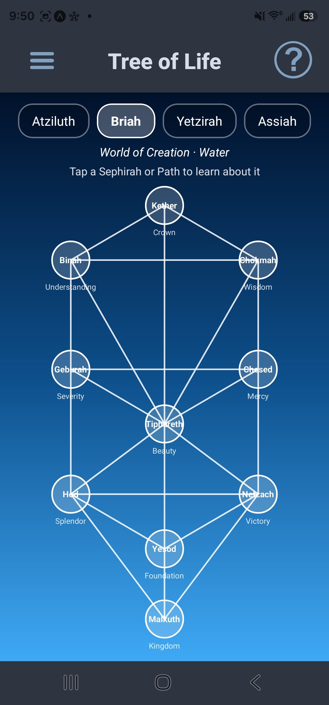 Tree of Life screen